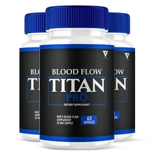 (3 Pack) Blood Flow Titan Pro Capsules BloodFlow Titan Pro Pills (180 Capsules)