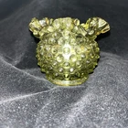 Vintage Fenton Glass Rose Bowl Vase Hobnail Colonial Green 3 7/8" D 3" T