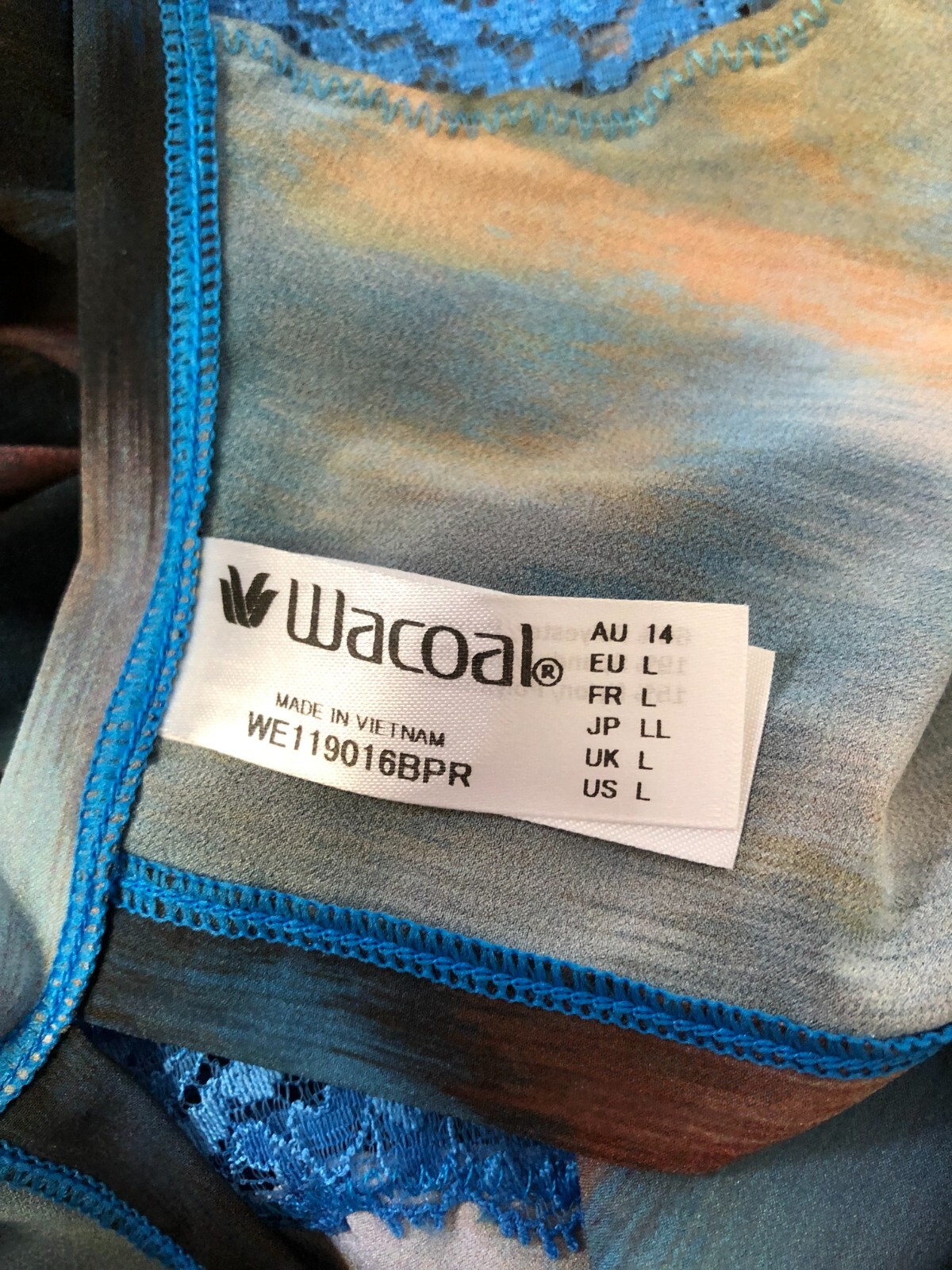 Wacoal Camisole Blue Floral Blur S Non Wired Non Padded BNWT image 6
