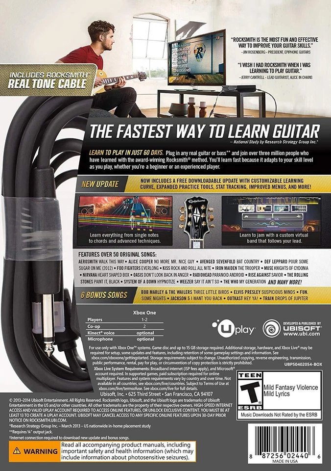 Rocksmith 2014 Edition Remastered Xbox One with Cable - Image 2 of 2