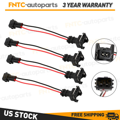 4X FOR HONDA ACURA RC ADAPTER OBD2 to OBD1 EV1 FUEL INJECTOR CONVERSION HARNESS