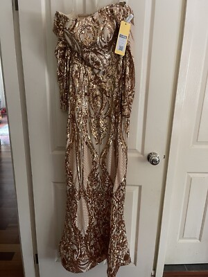 Tinaholy Rose Gold Sequin Dress - Size 10 | eBay Australia