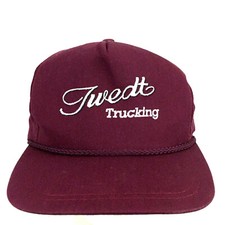 Vtg Twedt Trucking K-Products Cap Script Logo Made USA Rope Trucker Baseball Hat