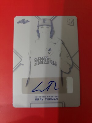 Gray Thomas 2020 Leaf Perfect Game AA Black Printing Plate GD Auto 1/1 , TCU