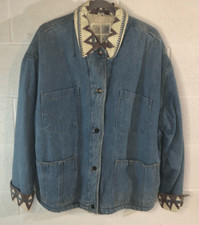Vintage 1990’s Gitano Denim Coat Jean Jacket Western Lining Women’s Sz L
