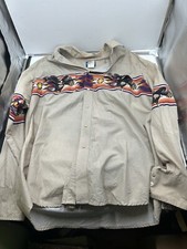 Vintage Wrangler Pearl Snap Shirt XL Eagle Western Tribal Aztec Print Cowboy