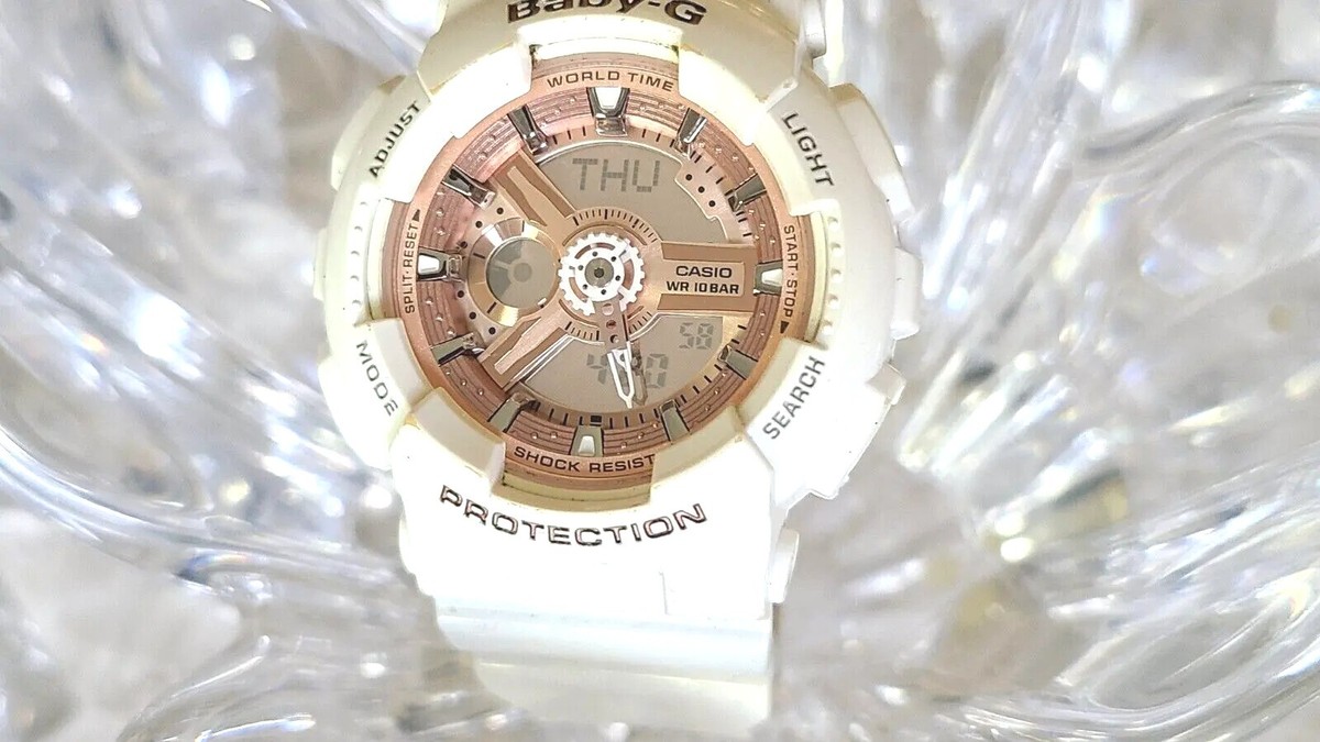 Casio Baby-G World Time Ba-110 Quartz Analog White Watch | eBay