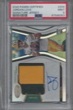 JORDAN LOVE 2020 CERTIFIED FRESHMAN FABRIC RPA 2 CLR PATCH AUTO RC /249 PSA 9