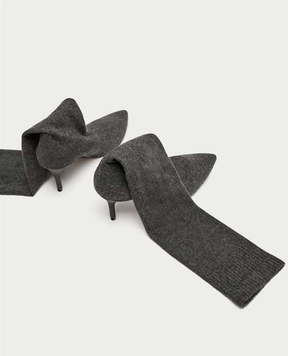 ZARA WOMENS OVER THE KNEE ELASTIC HIGH HEEL BOOTS GREY SZ 7.5 NEW ZARA WOMENS OVER THE KNEE ELASTIC HIGH HEEL BOOTS GREY SZ 7.5 NEW
