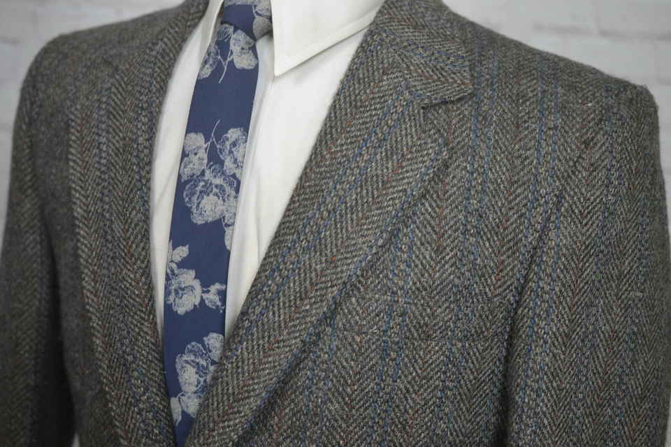 Austin Manor Para Hombres Marrón ESPIGA TWEED Lana Abrigo Deportivo Blazer Chaqueta TALLA 41R Foto 2 de 4