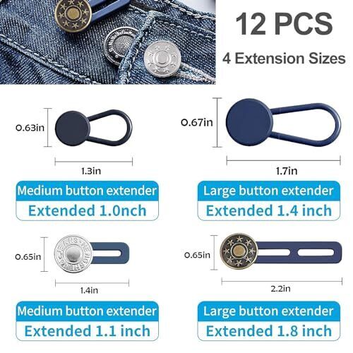 12PCS Button Extenders for Jeans, Pants Button Extender - Instant Waistband - Picture 4 of 8
