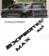 Overlay Matte Black Tailgate XLT Letters Emblem FIT 2022-2024 EXPEDITION Max