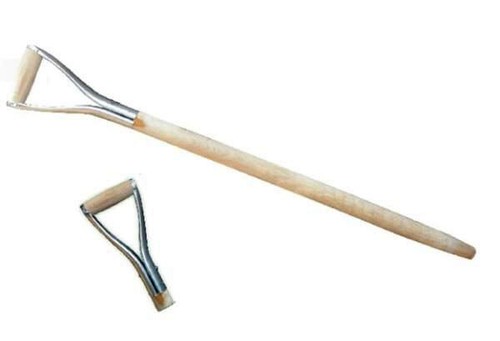 3 x Spatenstiel Grabegabel Spaten Stiel Holzstiel D Griff Metall Ø 38