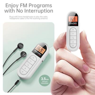 Mini Digital Portable Pocket LCD AM FM Radio Stereo USB Rechargeable 