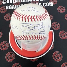 Shane Bieber Cleveland Indians Signed OMLB Triple Crown Inscribed Ball BAS
