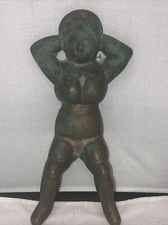 Antique NAUGHTY NELLIE Nelly Boot Jack Cast Bronze 9 x 4.5