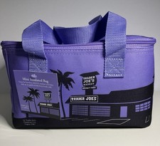 New Trader Joe's Mini Insulated Tote Lunch Bag Lavender Purple Zip Top NWT