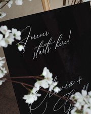 Black Acrylic Welcome Wedding Sign - Custom Acrylic Sign - Wedding Signage Decor