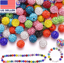 120 Pcs 10Mm Rhinestone Beads for Jewelry Making, 12 Mixed Colors Shiny round Sh