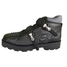 Gucci 718665 Cuero Negro Quebec Parte Superior Alta Becerro Hombre Tenis Zapato, Talla G 11