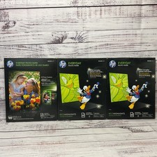 HP Everyday 50 Glossy Photo Paper Sheets Letter 8.5 X 11 Inch Sealed 3 Packs