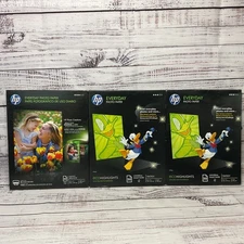HP Everyday 50 Glossy Photo Paper Sheets Letter 8.5 X 11 Inch Sealed 3 Packs