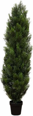 4Ft Faux Cedar Tree in Nursery Planter, UV Resistant Artificial Pine Tree for Ou