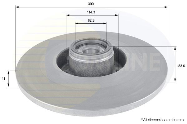 Brake Disc Rear Solid Fits Renault Laguna Latitude Talisman COMLINE ADC3024