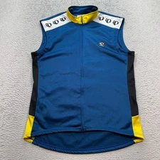 Pearl Izumi VTG. Windbreaker Vest Men's Sz. Medium Cycling  Full Zip Yellow/Blue