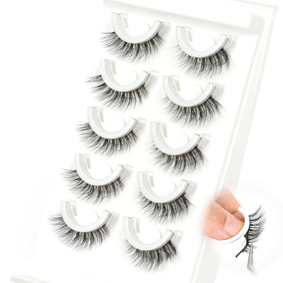 Self Adhesive Lashes False Eyelashes Natural Pre-Glued Easy Lashes for Beginners