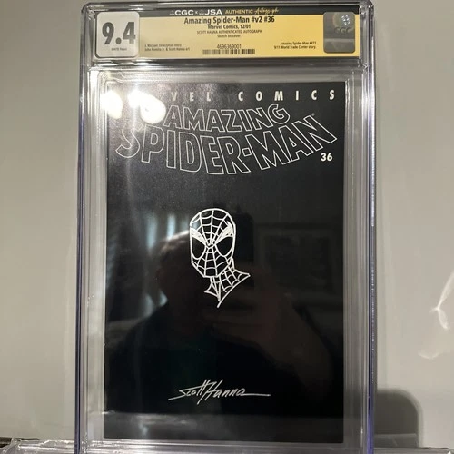 The Amazing Spider-Man 36 CGC 9.4 V2 Scott Hanna Signed And Sketched
