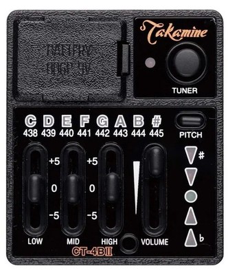 Takamine CT4-BII PTU-Vorverstärker für Akustikgitarre mit chromatischem Stimm...