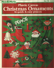 USED CHRISTMAS ORNAMENTS 16 QUICK EASY PROJECTS PLASTIC CANVAS PATTERN LEAFLET