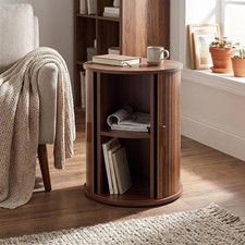 Bedroom Bedside Cabinet Furniture Storage Nightstand Side Table Revolving Door