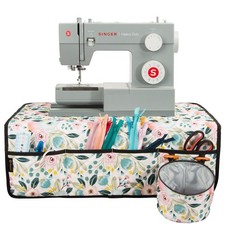PACMAXI Sewing Machine Pad for Table with 1-Floral With Beige Background