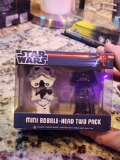 STAR WARS MINI BOBBLE-HEAD TWO PACK STORMTROOPER DARTH VADER MIB