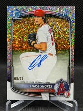 2025 Bowman Draft Chase Shores Auto Sparkle Refractor 1st #/71 Angels (#68/71)
