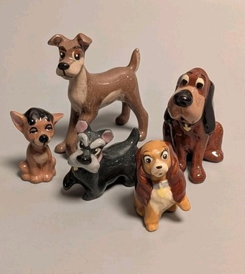 Disney Hagen Renaker Lady And The Tramp 5 Pc Set 1950s Jock Trusty