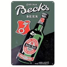 Blechschild Drink Becks Bier Werbeschild Vintage Retro 30x20cm TEL1131