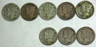 1925-P, 1925-S MERCURY DIME - TEN CENTS - LOT OF 8 - SILVER