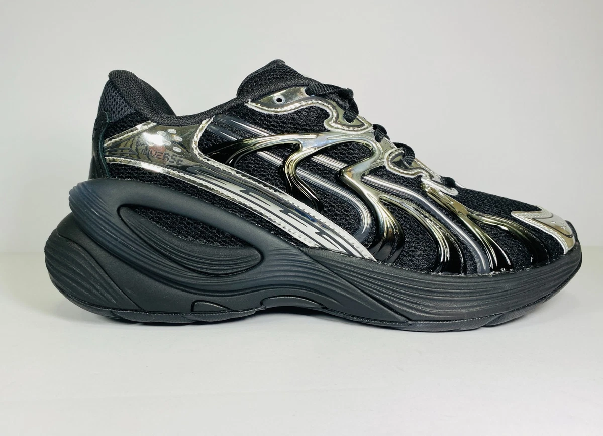 Puma Inverse Black Athletic Sneakers with Silver Metallic Accents Puma Inverse Rev Black Dark Grey Silver (GS) - 403577-01 - US main image 3
