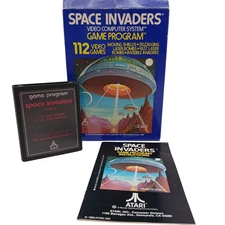 ATARI 2600 Space Invaders W/ Box & Manual Video Game Cartridge CX2632 1980 VCS