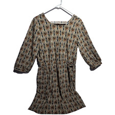 BeBop  Geometric Printed Chiffon Rustic Boho Hippie Spring Fall  Dress Size L