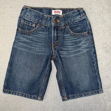 VTG Levi's Shorts Toddler Sz 3T Blue Denim Batwing Adjustable Waistband Jorts