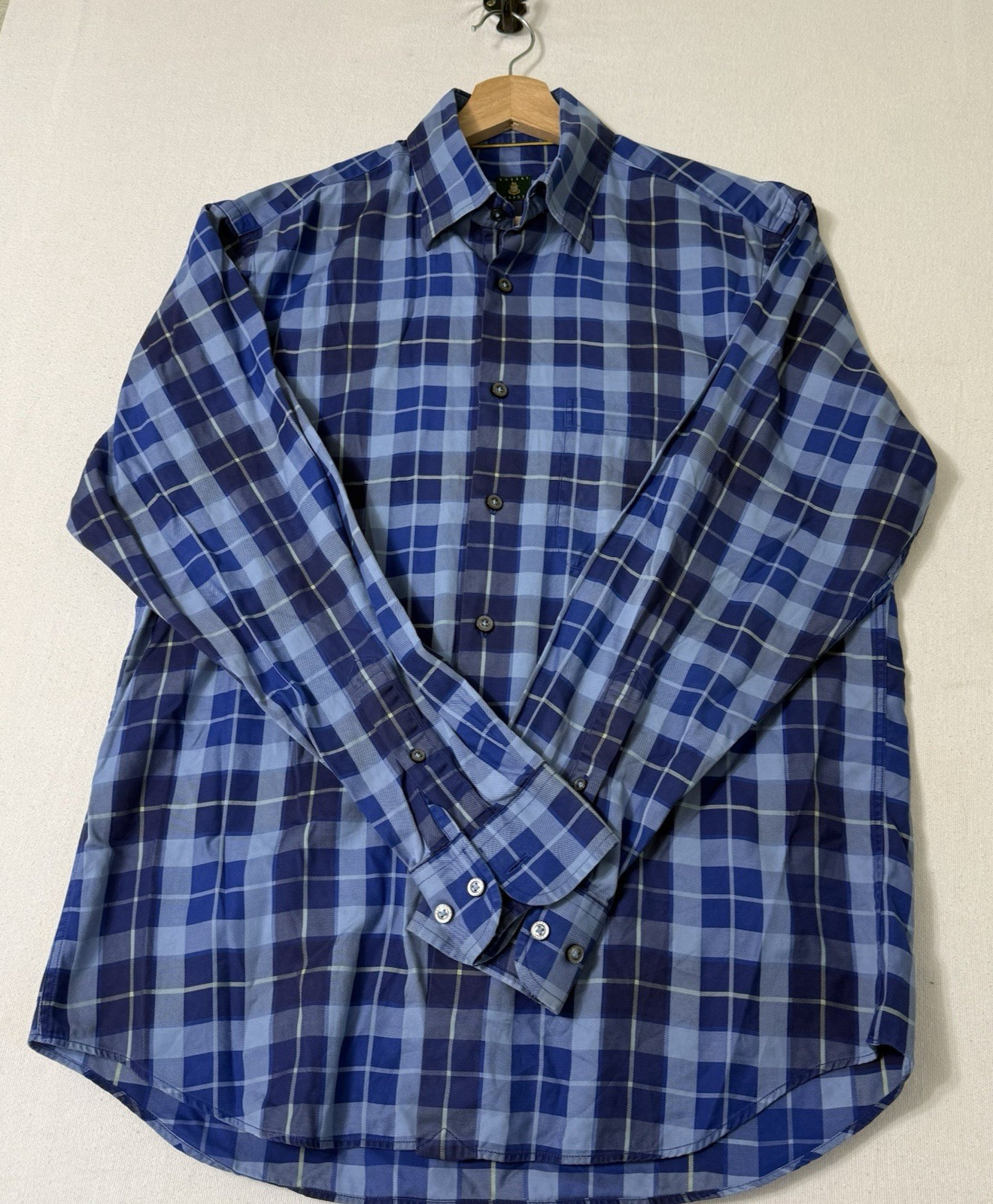 Robert Talbott Multicolor Check Button-Down Dress… - image 1