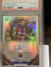 2023-24 Topps Chrome UEFA Lamine Yamal RC Rookie Auto Refractor PSA 10 GEM MINT