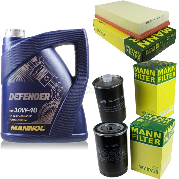 MANN-FILTER Inspektionspaket 5L Mannol Defender 10W-40 FüR Audi Cabriolet 2.6-image
