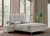 Stilvolle Beige Schlafzimmer Garnitur Edles Polsterbett Nachttische