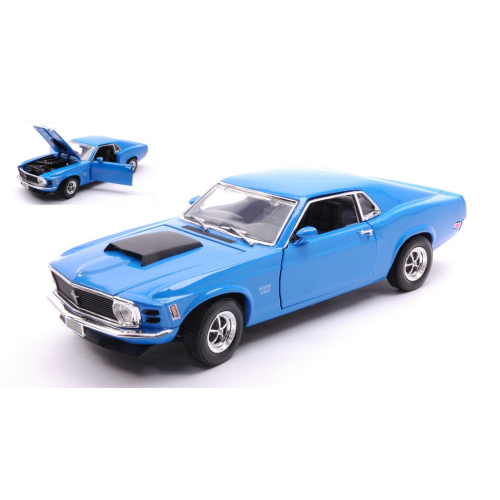 Ford Mustang Boss 429 1970 Blue 1:18 Motormax Auto Stradali -D- Neues Modell-image