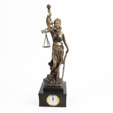 Lady Justice Tabletop Clock European-Style for Living Room, Study